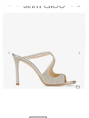 Jimmy Choo Platinum Ice Dusty Glitter Mules Color Platinum Ice Anise 95 $850